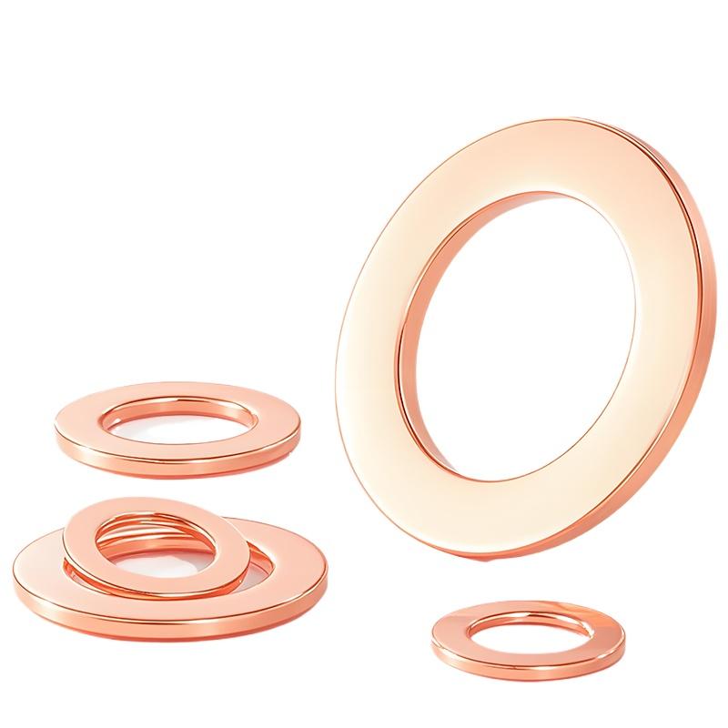 I/D 2/3/4/5/6/7/8/9/10/11/12/13/14/15/16/17/18/19/20mm x 1.5mm Thick Pure Copper Flat Washer For Boat Car High Temperature