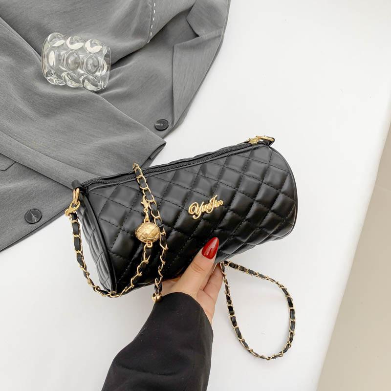 

Новая модная и красивая модная сумка через плечо в иностранном стиле, маленькая женская сумка 2024 года, повседневная корейская версия, модная цилиндрическая сумка чёрный