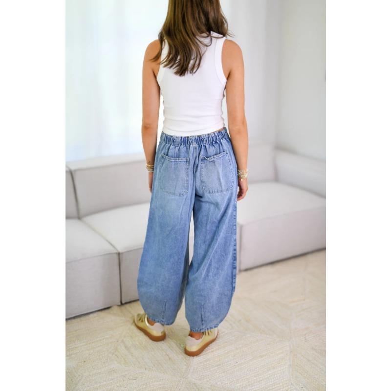 VEZFAA Women's Fashion Casual Solid Color Print High Waist Trousers Pants & Capris