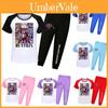 Kpop Demon Hunters Print Kinderpyjamaset Van Katoen Voor Zomer En Lente Nachtkleding
