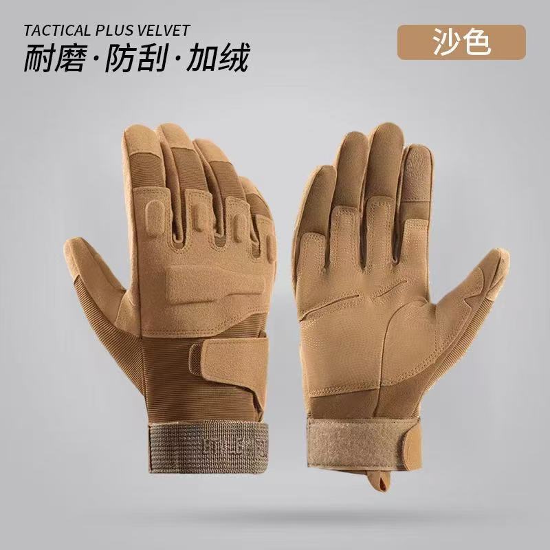 Black Hawk All-finger Tactical Gloves Winter Warm and Velvet Combat Non-slip Wear-resistant Sports Outdoor Riding Locomotive