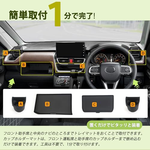 Kasinfly Rubber Mat for New Move RS G, Scratch-Resistant, Non-Slip Mat, Covers Scratches, Drink Holder Cover, Custom Interior Parts, Rubber Mat, Reduc