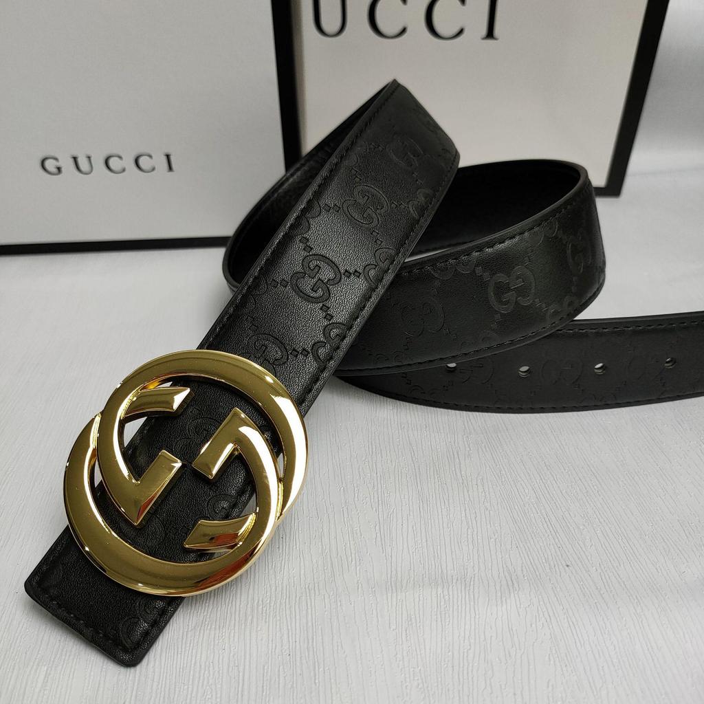 Pánský univerzální kožený pásek s přezkou Double G - Trendy ležérní & Business pásek