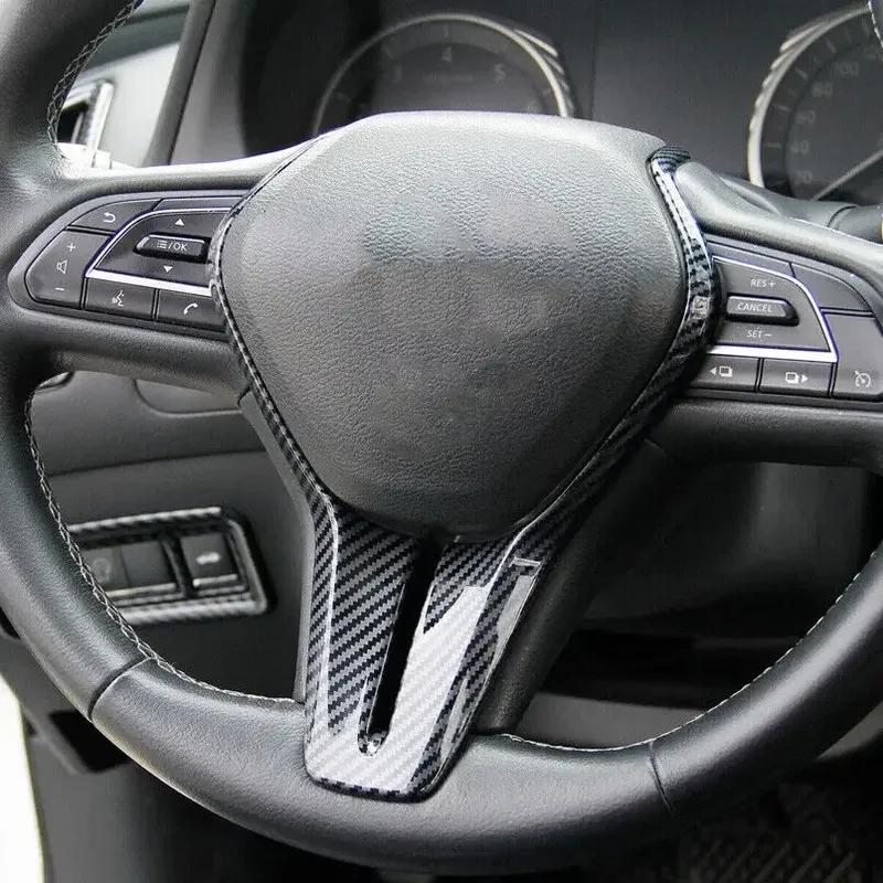 Car Steering Wheel Trim Button Decoration Frame ABS Cover Sticker Interior Accessories For Infiniti Q50 Q50L Q60 2018-