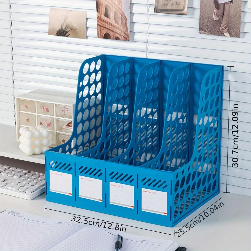 Detachable A4 Document Organizer - Desktop Bookshelf & File Holder, Durable PP Material, Office Supplies Storage Rack