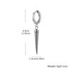 Stainless Steel Punk Gothic Cone Drop Earrings for Men, Fashion Silver Color Long Pendant Earrings, Vintage Hip-hop Jewelry