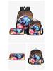 Cross-border Cartoon Print Backpack Set - Large Capacity, Casual, 3-Piece Student Schoolbag