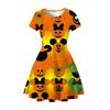 Halloween Witch Children'S Short Sleeve Dress 3D Digital Printing Pumpkin Series Children'S Dress
