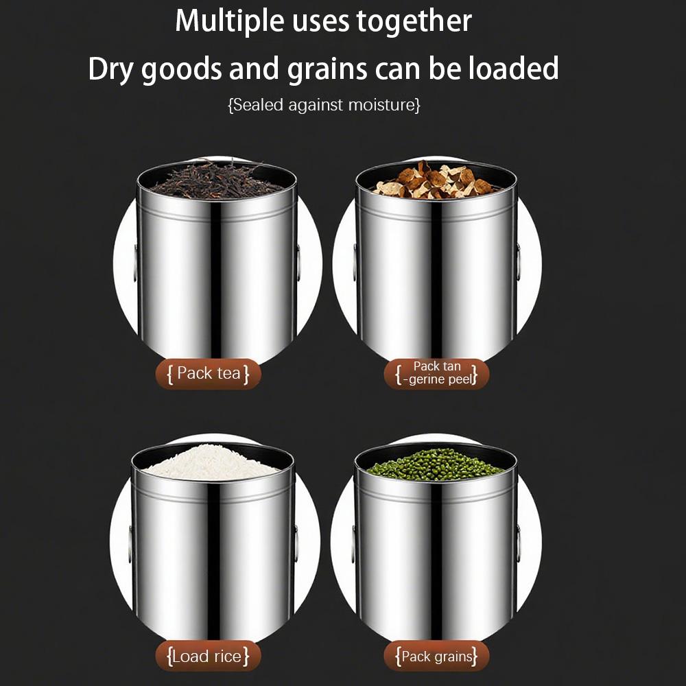 Stainless Steel Multi-Purpose Storage Bucket with Lid, Food Storage Container Suitable for Flour, Coffee Beans, Potatoes