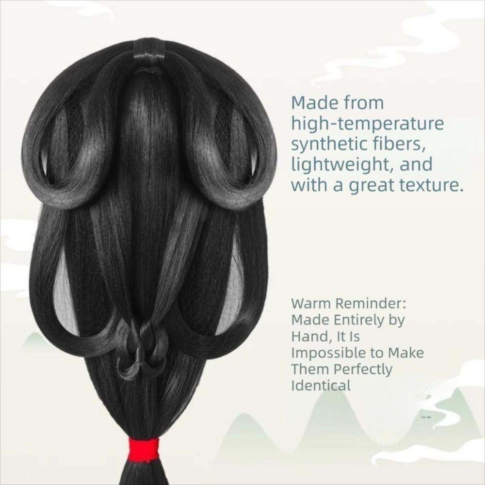 Traditional Chinese Ancient Wig Long Straight Hanfu Wig Headband Warring States Robe