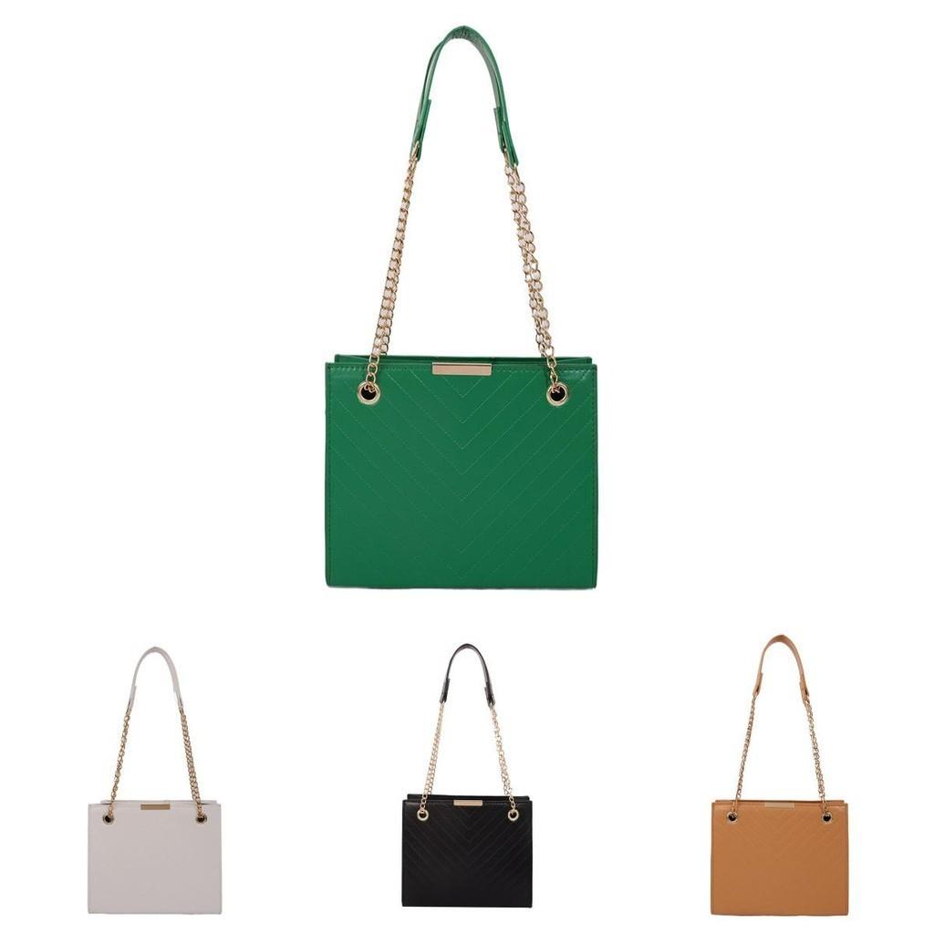 Schicke PU-Ledertasche mit Kettenriemen Stilvolles gestepptes Design für den täglichen Gebrauch