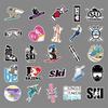 50 Pcs Skiing Graffiti Cartoon Sports Stickers - Waterproof DIY for Skateboards & Luggage