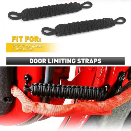 2PCS Black Heavy Duty Door Limiting Check Strap For Jeep Wrangler JK JL JT 07-21