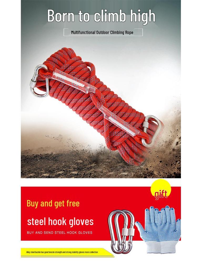 Polyester Static Climbing Rope for Outdoor Rock Climbing, Mountaineering, High-Altitude Work, Rappelling, and Lifeline Safety