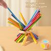 1 Set Wooden Stick Tower Dice Game Fine Motor Focus Training Colorful Stick Counting Math Educational Board Game Toddlers Boys Girls Gift