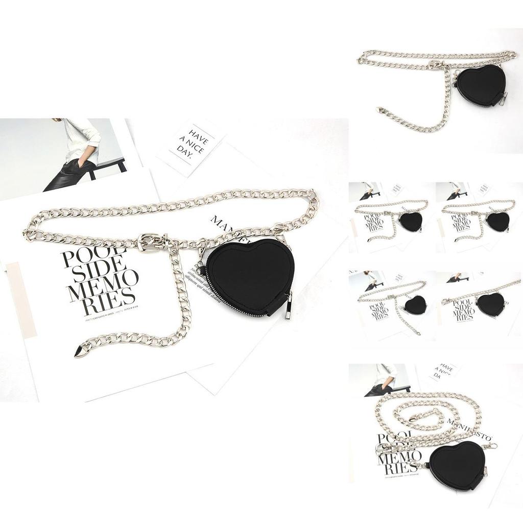 Fashion Metal Women Waist Chain With Detachable Heart Shaped Bag Pendant For Women Casual Use