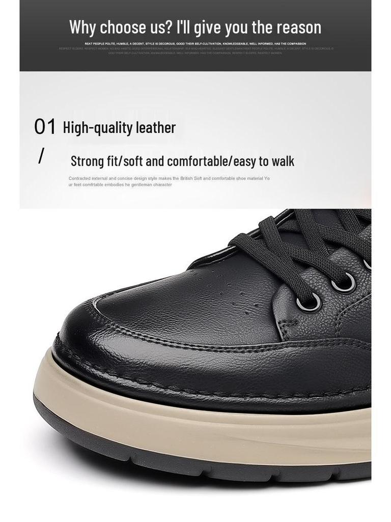 Xijue Bull 2025 Autumn/Winter Men's Casual Leather Shoes - Soft Sole and Upper