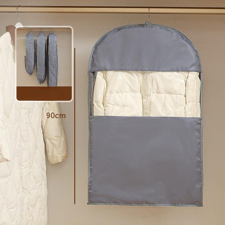 Подвесной компрессионный мешок для хранения с прозрачной передней частью для организации одежды 5890cm серый 880₽
