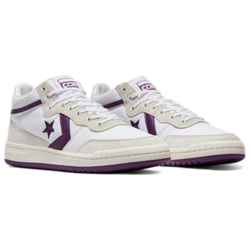 Converse Cons Fastbreak Pro Comfortable and Versatile Low-top Board Shoes for Men and Women In White Grey Purple
