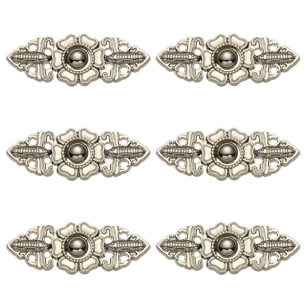 6 Stück Retro Schalspange Pullover Metallknöpfe Verbindungsverschluss Umhang Umhangverschluss Cheongsam Schnalle