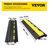 Cable Protector Ramp, 4 Packs 2 Channels Speed Bump Hump, Rubber Modular Speed Bump Rated 11000 LBS Load Capacity, Protective Wire Cord Ramp Driveway