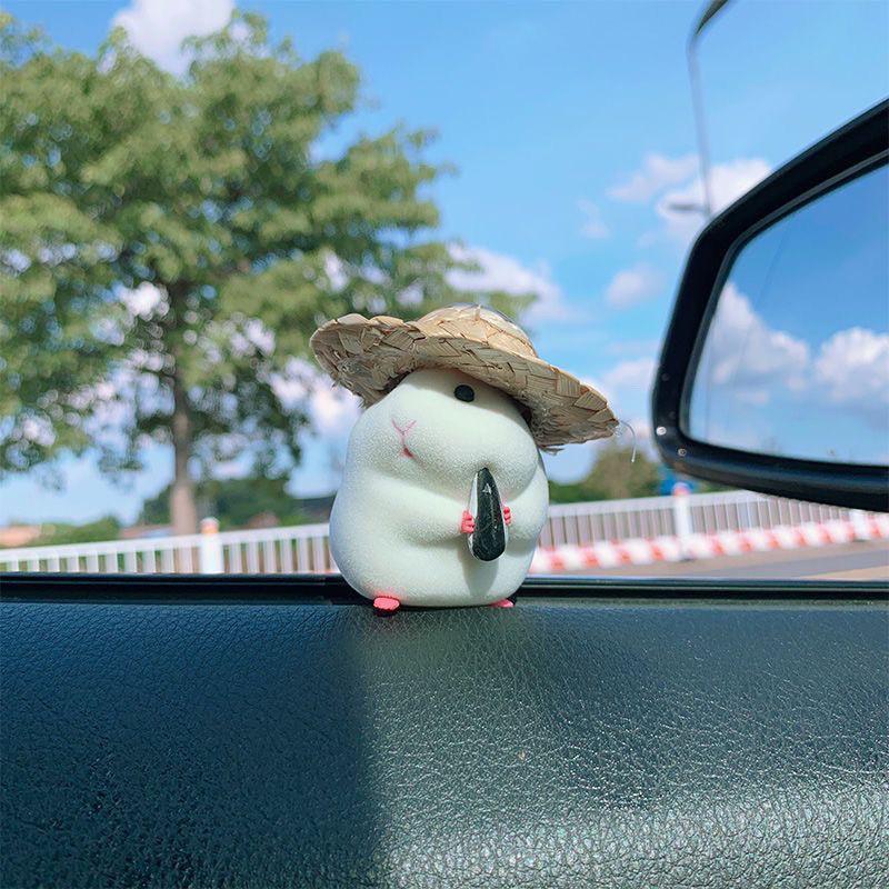 Foodie Hamster Car Desk Decor With Cute Pvc Figurine For Kids Gift And Home Office