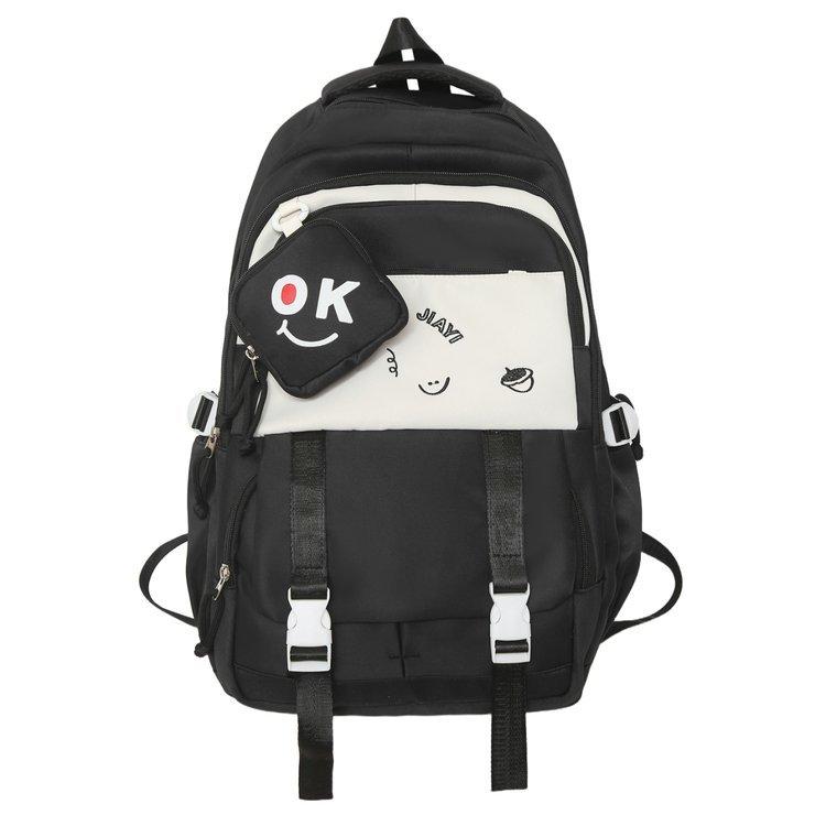 Schoolbag new high-value, light weight, cute, fashionable and versatile large-capacity schoolbag, junior high school and high school students backpack