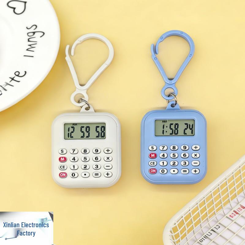 Mini Multifunctional Keychain Watch & Calculator – Time & Date Display