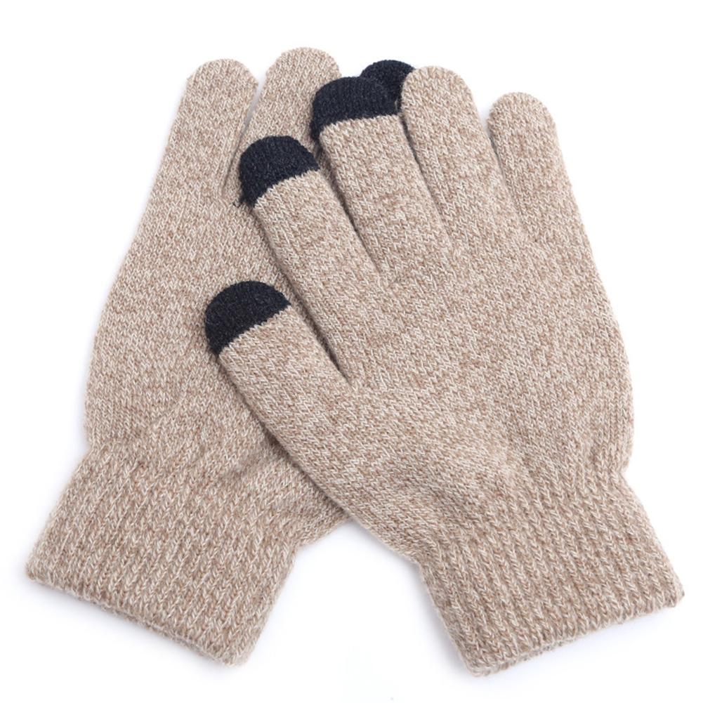General Winter Plush Knitted Gloves Warm Thicken Touch Screen Telefingers for Outdoor