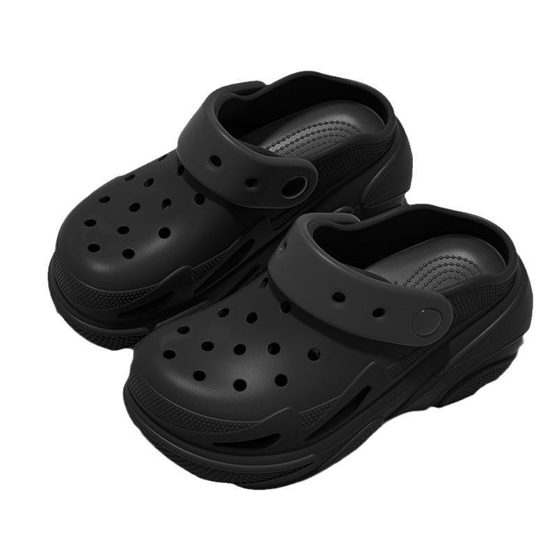 5.0 Height-increasing hole shoes PVC women's summer new cute muffin thick-soled non-slip bag head slippers