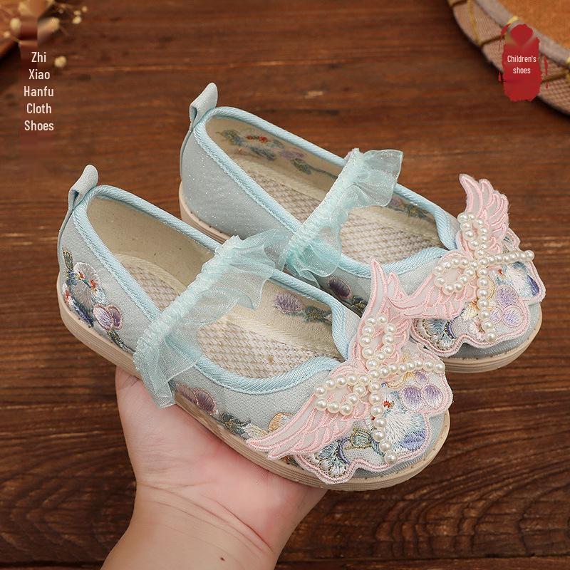 

Детская обувь ханьфу в древнем стиле: Вышитые туфли для китайского костюма для мальчиков и девочек Size 28 / Length ~17.2cm