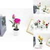 Rose Artificial Plant Gift For Valentines Day Home Decor With Faux Pearl Accents