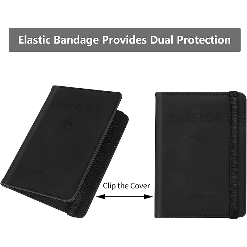 Stealodeal Black Passport Holder Cover Travel Wallet Organiser, Passport Case With Pu Leather Travel Document Holder For чёрный