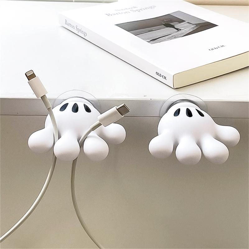 Toothbrush Holder Mickey Palm Cute Bathroom Towel Suction Cup Multi-function Hook Traceless Hook Data Cable Winder