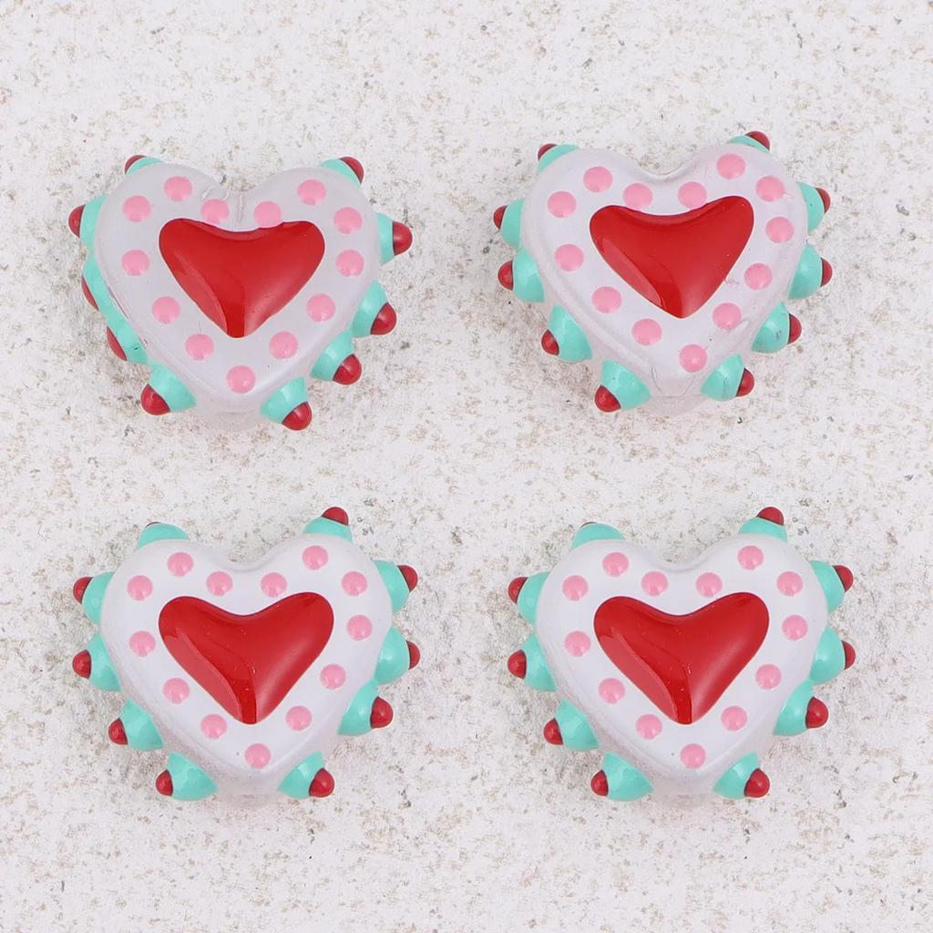 TX63 1Pcs Fun Design Sense Heart Handmade Bumpy Charm Beads Glass Spacer Texture Bead DIY Earring Bracelet Necklace Jewelry