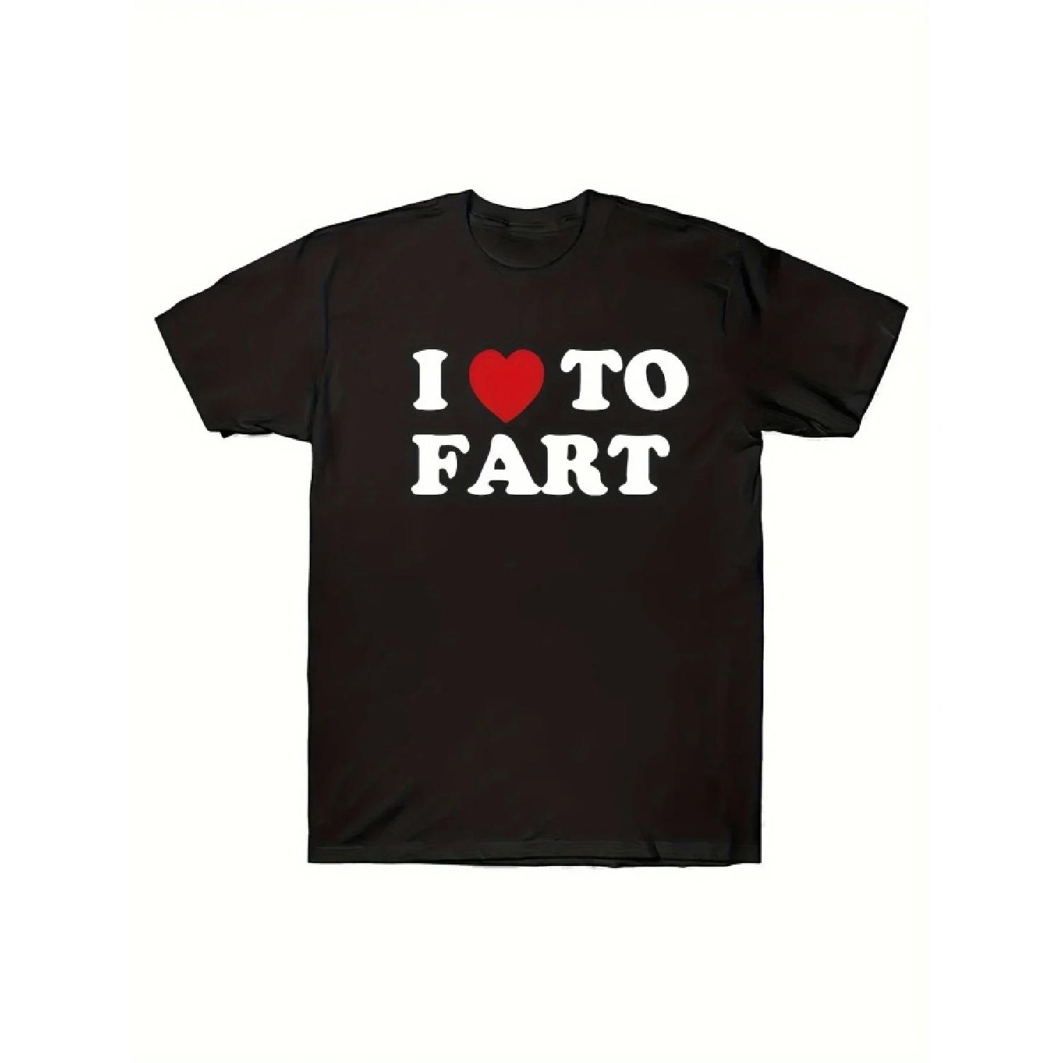 

Unique I Love To Fart Graphic Print Crew Neck Short Sleeve T-Shirt for Men - Comfortable Breathable and Fashionable Casual Wear XXXXXL чорний