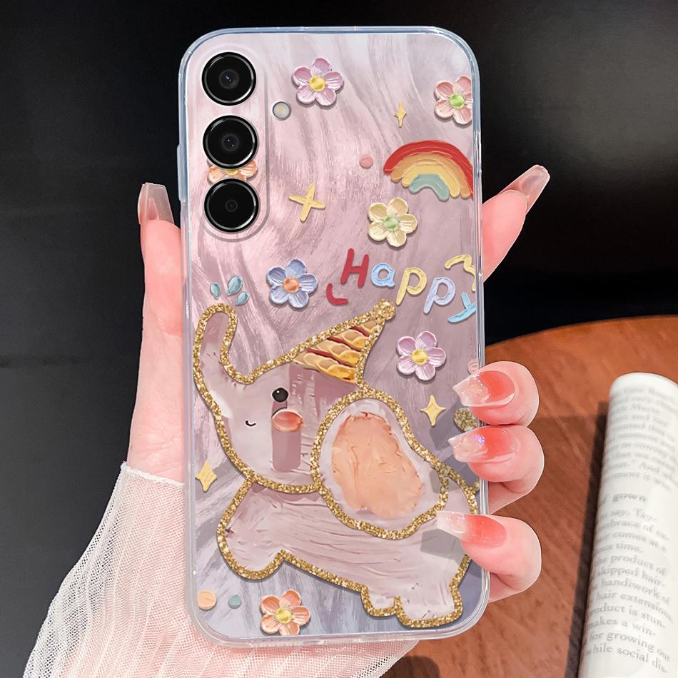 For Samsung Galaxy M35 M55 C55 F55 5G Phone Cover Lovely Flowers Lightweight Cover For Galaxy M 35 Soft Silicone Clear Bumper