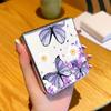 Purple Butterfly PU Leather Phone Case For Samsung Galaxy Z Flip7 FE Flip6 Flip 7 6 5 5G Silver Plating Frame Hard Folding Cover