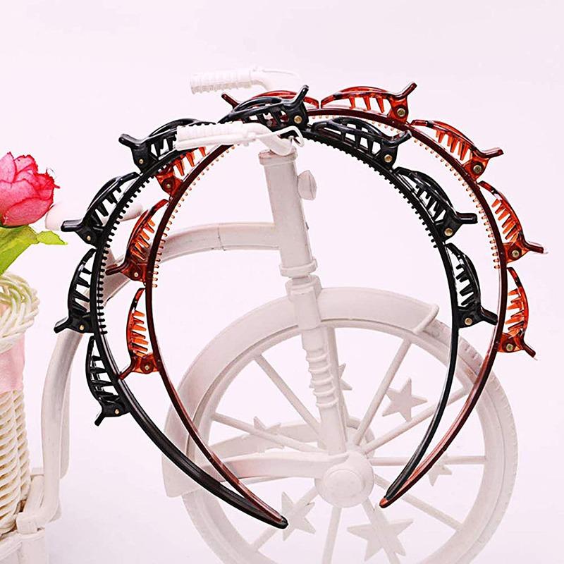 Bangs Hairstyle Hairpin Headband Professional Weave Bangs Clip Toothed Headband Braid Tool for Women Girls