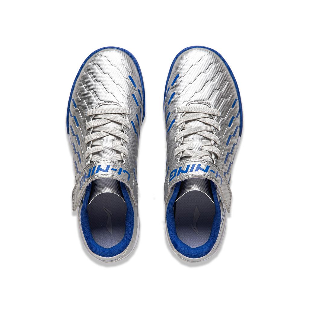 Li Ning YOUNG Kids' Soccer Shoes Silver Teenagers YKGU018-7