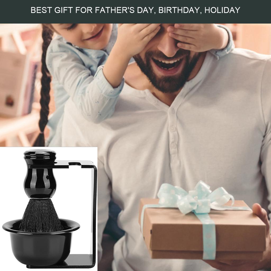 3pcs Beard Shaving Brush Bowl Holder Men Beard Cleaning Face Hair Style Tool Set