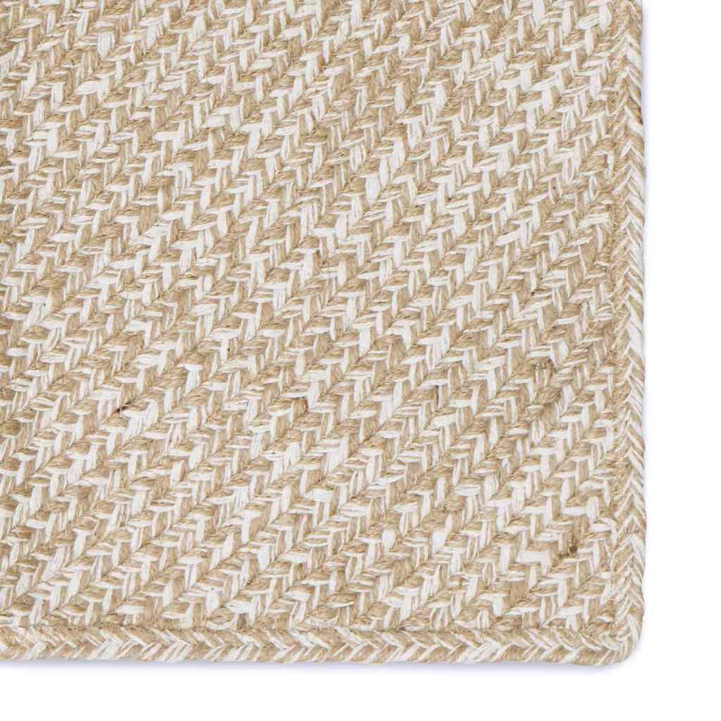 Area Rugs Natural and White 120 x 170 cm Jute