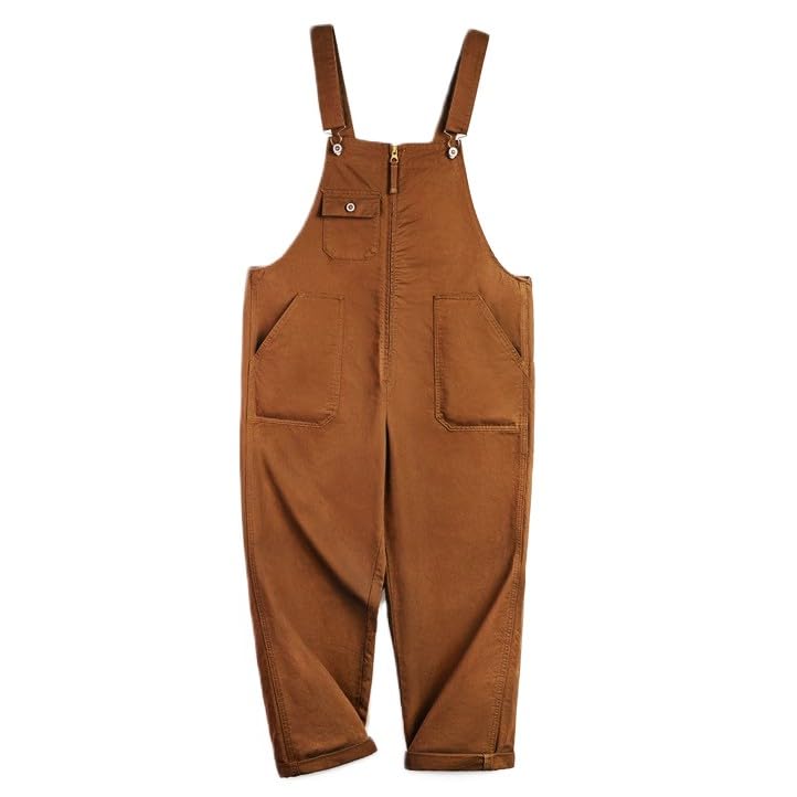 Tsutaeru Vintage Military Deck Cotton Overalls Men's Pants, Navy, 100% (JP, Alphabet, L, Brown)