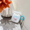 Blaues Herz 3D Schleife Kristall Niedliche Blume Matte Schlüsselanhänger Kopfhörerhülle Drahtlose Bluetooth Ladebox für Apple Airpod 1 2 Pro 3
