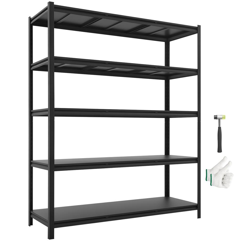 VEVOR Storage Shelves, 5-Tier Adjustable, 1360.8kg Capacity, Heavy Duty Garage Storage Shelving Unit, Metal Utility Rack Shelf