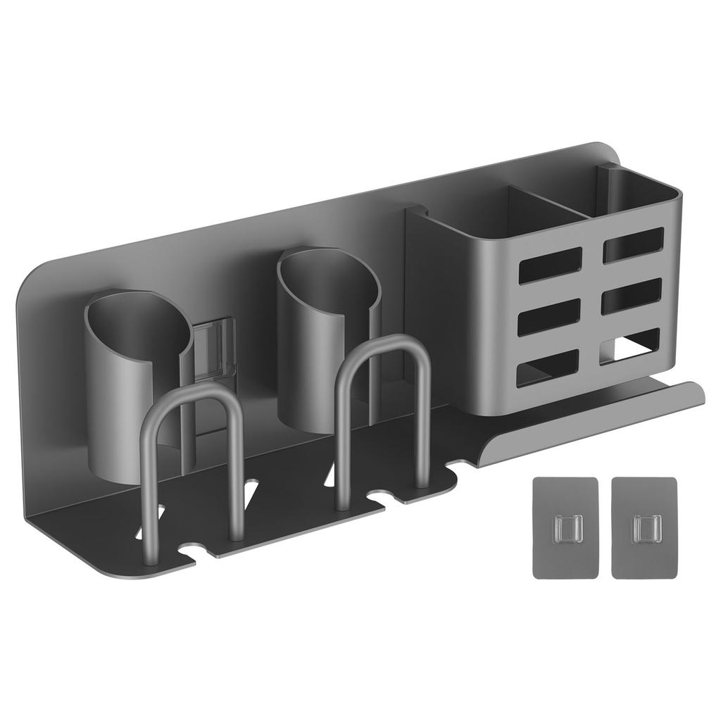 Toothbrush Holder Wall Mounted Self Adhesive Bathroom Toothpaste Cup Electric shaver Storage Rack Aluminum Alloy Holder