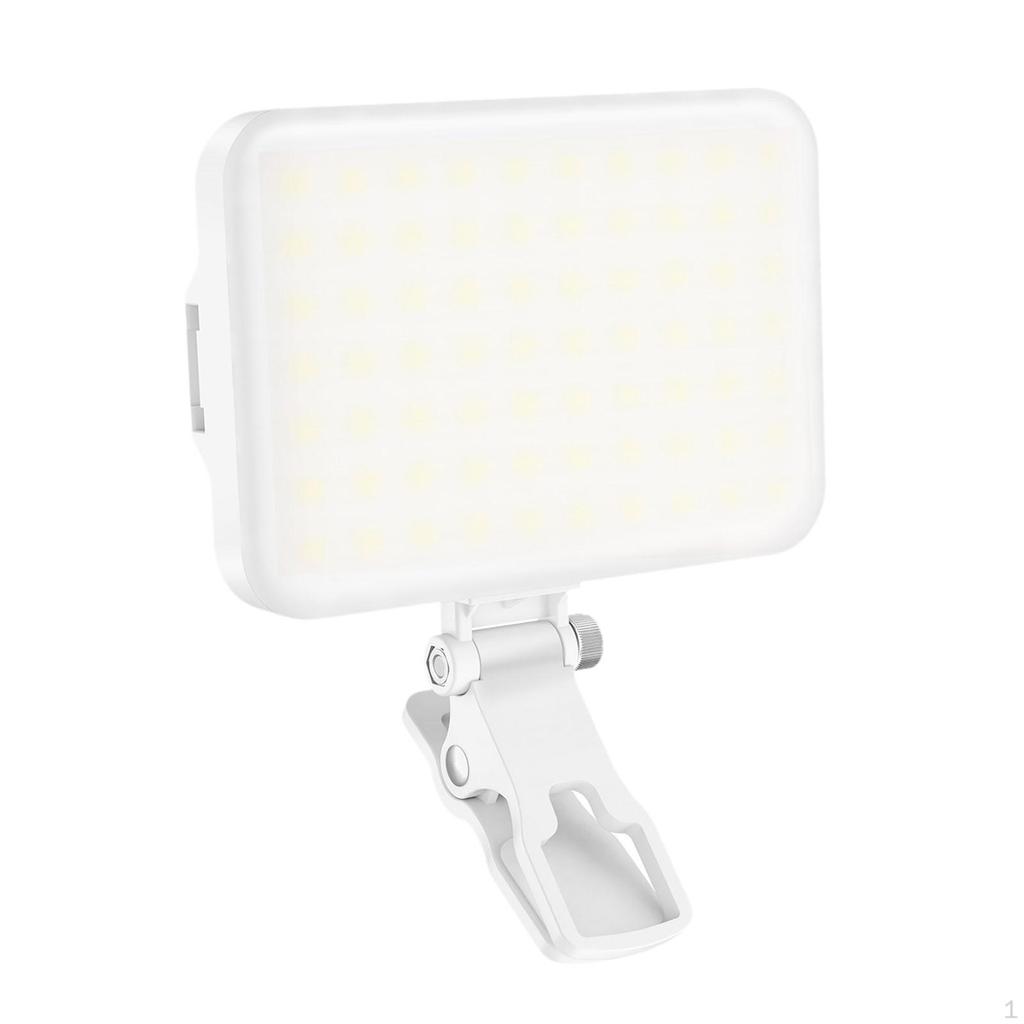 Phone Clamp Light Selfie Fill Lamp, 60 LED Portable Light,Clip Video for