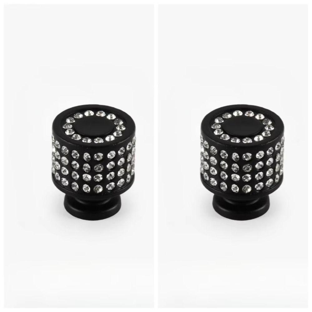 2PCS Single-hole Cabinet Door Handles Crystal Rhinestone Wardrobe Door Handle Simplicity Multiple Color Furniture Handles