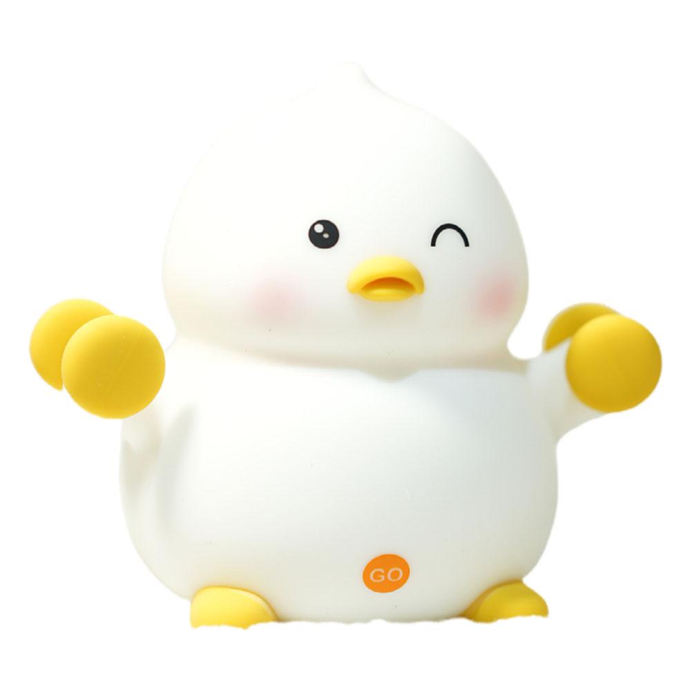 

SK-201 Cute Duck Lamp Silicone Night Light LED Bedside Lamp Nursery Nightlight with 30 Minutes Timer Style B