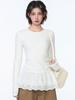 Autumn/Winter Pure Desire Lace Long Sleeve Slimming T-shirt for Women